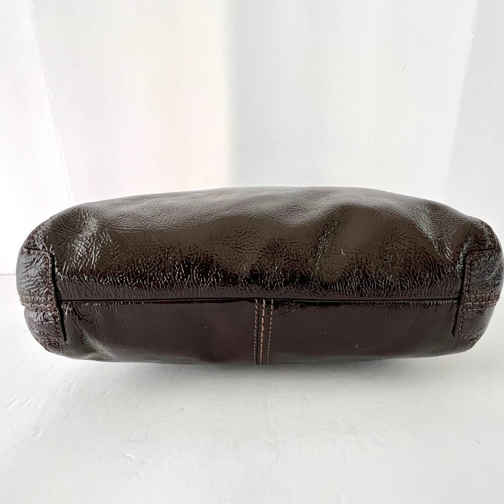 Coach Brown Patent Leather Crinkle Texture Hobo & Crossbody Bag, C0873-12387 EUC - Picture 16 of 16